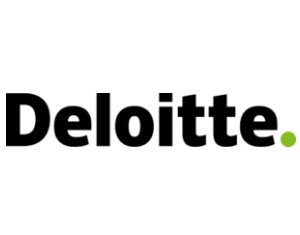 Deloitte logo black text green period